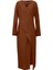 Anvelop Rahat Kesim Elbise - Kahve 1