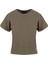Bisiklet Yaka Basic T-Shirt - Koyu Gri Melanj 1