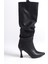 MBV100-S Siyah İnce Topuklu Körüklü Uzun Çizme 2