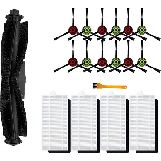 Kit Accessoires SOBEAU Pour Robots Aspirateurs Tikom G8000, Honiture G20, Laresar Evol 3 - 6 Brosses Latérales, 4 Filtres, 1 Brosse Principale
