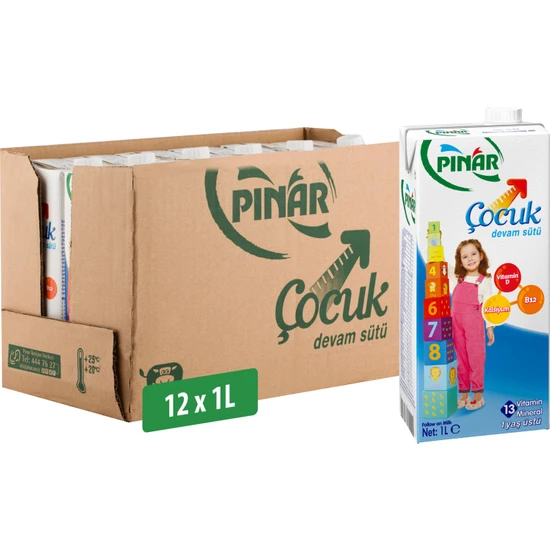 Pınar Çocuk Devam Sütü 1 Lt x 12 Adet