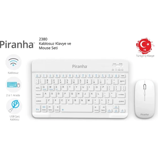 Piranha Bluetooth Kablosuz Klavye ve Mouse Seti