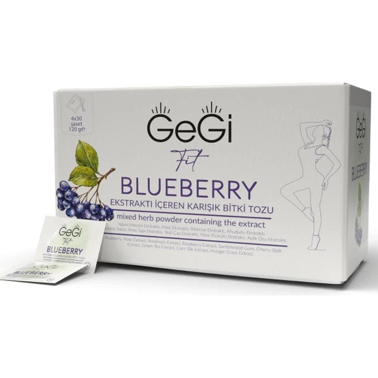 Gegi Zayıflama Destekleyen Yaban Mersinli Blueberry Tozu Detox Form Çayı Tea Diyeti 1 Aylık Paket
