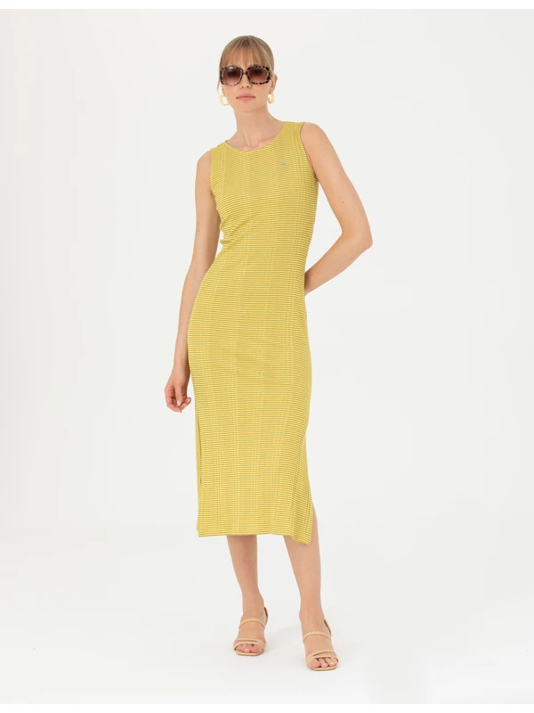 Pierre Cardin Kadın Yeşil Slim Fit Örme Elbise 50267357-VR235