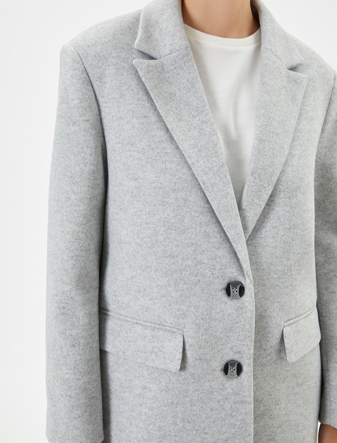 Koton Blazer Ceket Düğmeli Kapaklı Cepli görsel 5