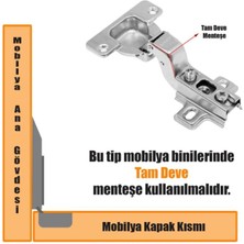 ŞENEL Yapı Market Standart Tam Deve Menteşe Dolap Kapak Menteşesi Taban Dahil