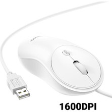 Polham Hc Series 1600DPI 4d Yüksek Hassasiyet Kablolu Optik Mouse, Ergonomik Ultra Sessiz Mouse