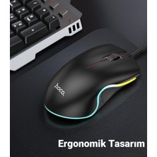 Polham Hc Rgb Series 1.4mt Kablolu 1000DPI LED Işıklı Gamer Oyuncu Optik Mouse, Ergonomik Ultra Hassas Mouse