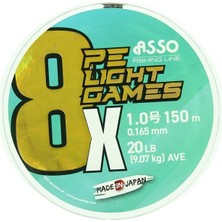 Asso 8x Light Games Pe 8 Örgü Spin Ip Misina 150MT Moss Green