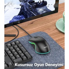 Coofbe Hc Seri Rgb Işıklı 1.4mt Kablolu Yüksek Hassasiyetli 1000DPI Gamer Mouse Oyuncu Mouse Ergonomik Tasarım Tak Kullan