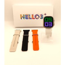 Eco Center Hello Watch 3+ Plus H12 Amoled Ekran 3 Kordonlu Ultra 49MM Watch 9 Şarj Pusula 4gb Rom Akıllı Saat