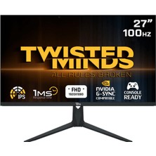 Twısted Mınds 27 TM27FHD100IPS Fhd 100HZ 1ms HDMI VGA IPS Freesync/gsync Çerçevesiz Gamıng Monitör