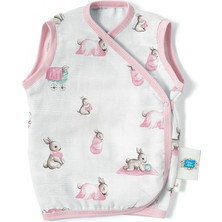 Deux Lapins Müslin Bebek Yelek – 3-6 Ay Bébé Lapin Rose