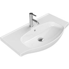 Turkuaz Seramik Lila 80 Cm Etajerli Lavabo