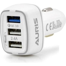 Eco Center Şarj Cihazı Hızlı Şarj Oto Çakmaklık Şarj Aleti 3 Port USB Hızlı Şarj 5.4 A 30W Qc ARS-CR05 ÇAKMAKLIK3LÜ30W