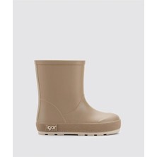 Igor YOGI DK Bej Kız Çocuk Yağmur Çizmesi PVC Malzemeden Kısa Topuklu Rahat Taban W10294