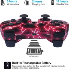 Jingyi Şarj Kablosu ile Sony Playstation 3 Için Ps3 Denetleyici Kablosuz 6 Eksenli Çift Şok Oyun Denetleyicisi (Yurt Dışından)