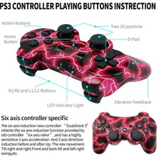 Jingyi Şarj Kablosu ile Sony Playstation 3 Için Ps3 Denetleyici Kablosuz 6 Eksenli Çift Şok Oyun Denetleyicisi (Yurt Dışından)