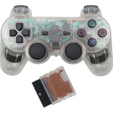 Jingyi Kablosuz Denetleyici Çift Şok Titreşim Doğru Kontrol Kablosuz Sony Ps2 Playstation 2.4g Gamepad Joystick Uzaktan Kumanda Şeffaf (Yurt Dışından)