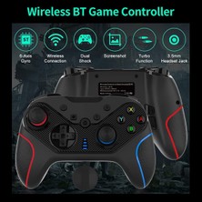 Jingyi Eksenli Jiroskoplu Kablosuz Bt Oyun Denetleyicisi Gamepad Çift Motorlu Titreşim Anahtar/anahtar Lite ile Uyumlu Mavi&kırmızı (Yurt Dışından)