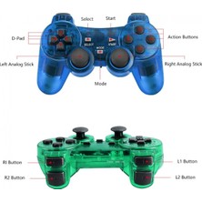 Jingyi Kablosuz Denetleyici Çift Şok Titreşim Doğru Kontrol Kablosuz Sony Ps2 Playstation 2.4g Gamepad Joystick Uzaktan Kumanda Saydam Yeşil (Yurt Dışından)