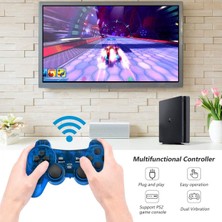 Jingyi Kablosuz Denetleyici Çift Şok Titreşim Doğru Kontrol Kablosuz Sony Ps2 Playstation 2.4g Gamepad Joystick Uzaktan Kumanda Saydam Yeşil (Yurt Dışından)