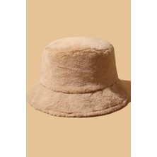 Bahels Camel Peluş Yumuşak Dokulu Bucket Şapka