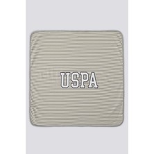 U.S. Polo Assn.  Bej Çizgi Desen Bebek Battaniye