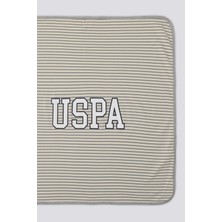 U.S. Polo Assn.  Bej Çizgi Desen Bebek Battaniye