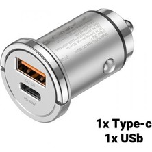 Coofbe Hc Seri Turbo Şarj 45W Araç Şarjı USB + Type-C Girişli Qc3.0 Araç Çakmaklık Şarj Başlığı