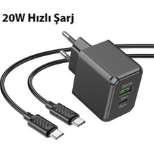 Coofbe Hc Seri Şarj Akım Korumalı 20W Type-C USB Girişli Şarj Başlığı ve 1mt Type-C Kablo Şarj Seti