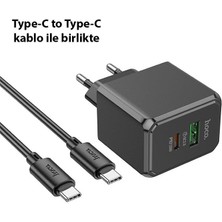 Coofbe Hc Seri Şarj Akım Korumalı 20W Type-C USB Girişli Şarj Başlığı ve 1mt Type-C Kablo Şarj Seti