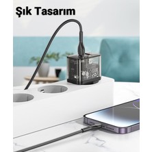 Coofbe Hc Seri Şeffaf Şarj Akım Korumalı QC3.0+20W Şarj Başlık Usb+Type-C Girişli Şarj Başlığı