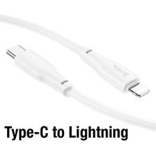 Polham Hc Series 1mt 20W Type-C To iPhone Lightning Silikon Süper Hızlı Şarj ve Data Kablosu, Akım ve Isı Korumalı Kopmaz Kablo