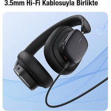 Polham Baseus Profesyonel BT5.3V Çift Cihaz Bağlantılı Gürültü Engelleyici Kulaküstü Bluetooth Kulaklık