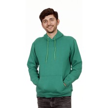 Hescaa Unisex Kapşonlu Yeşil Sweatshirt