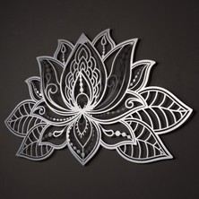 3D Lotus Mandala Metal Duvar Tablosu - Dekoratif Salon Tabloları - Ev Ofis Dekorasyonu - APT524