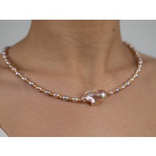 Flechazo Jewelry Doğal Incili Dorika Detaylı Kolye