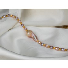 Flechazo Jewelry Doğal Incili Dorika Detaylı Kolye