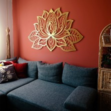 3D Lotus Mandala Metal Duvar Tablosu - Dekoratif Salon Tabloları - Ev Ofis Dekorasyonu - APT524