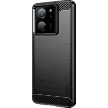 LR Joyful Xiaomi 13T Pro Fırçalanmış Kapak Tpu Anti-Çizelge Karbon Fiber Doku Telefon Kılıfı (Yurt Dışından)