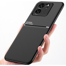 LR Joyful Xiaomi 13T Pro-Cratch Anti-Cratch Telefon Kapağı Dahili Metal Sac Telefon Kılıfı Pu Deri+Tpu Kabuğu (Yurt Dışından)