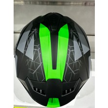 Sway Kask SW-865 Mat Grey/green Güneş Gözlüklü