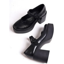 Modabuymus Biza Siyah Mat Kalın Platform Topuklu Mary Jane Günlük Ayakkabı Özellikleri