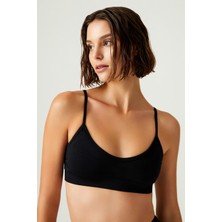 Los Ojos x Melodi Siyah Seamless Destekli Askılı Spor Sütyeni Adjust