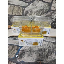 Paşabahçe Tereyağlık.3 Lü (3 ADET) Iki Bölmeli Mika Tereyağlık-kahvaltılık Saklama Kabı