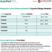 Alpha Auto Part Citroen C1 Peugeot 108 Için Iç Açma Kolu Ön-Arka Sağ ve Sol Set