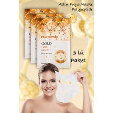 Xolotex 3 Adet Altın Folyo Peg-40 Hint Yağı Aydınlatıcı Yüz Maskesi Gold Foil Mask 30ml Xlm335