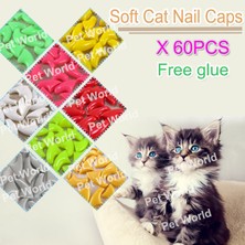 Hanyang Menekşe Glitter Xs Yenı 60 Adet Kedi Yumuşak Tırnak Caps Pet Kedi Için Paw Pençeleri Talimat ile 3x Ücretsız Süper Yapıştırıcılar ve Aplikatör (Yurt Dışından)