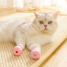 Hanyang Yeşil 4 Adet Anti-Isırma Banyo Yıkama Kedi Pençesi Kapak Kesim Çivi Ayak Koruyucu Pet Paw Koruyucu Anti-Scratch Kedi Ayakkabı Çizmeler Ayarlanabilir (Yurt Dışından)
